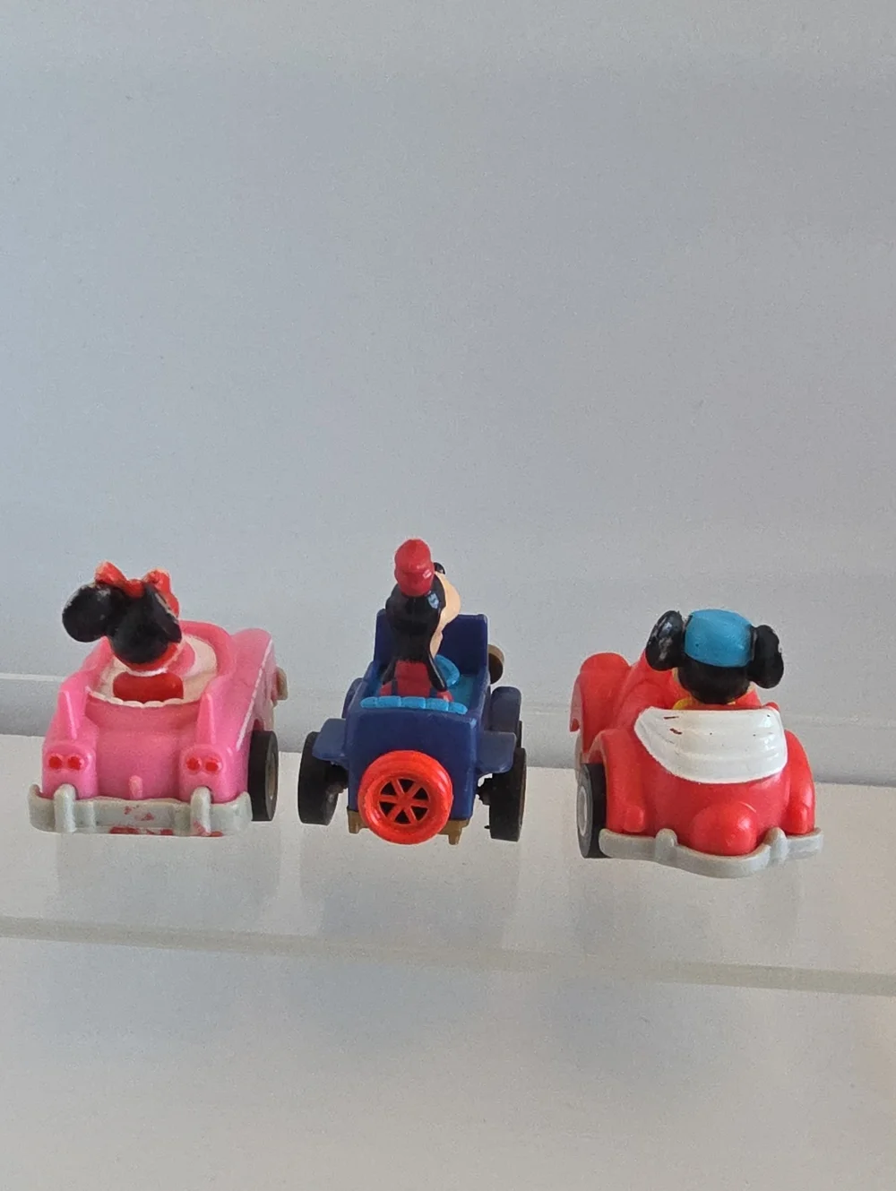 Vintage 1988 Disney Pull Back Car Toys Minnie- Mickey- Goofy Set Of 3